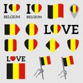 Flag of Belgium. Set of vector Flags. Royalty Free Stock Photo