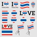 Flag of Thailand. Set of vector Flags. Royalty Free Stock Photo