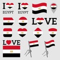 Flag of Egypt. Set of vector Flags Royalty Free Stock Photo