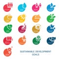 Icons Set .Sustainable Development Goals. Royalty Free Stock Photo