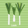 Cartoon Leek.Vegetables, vegetarian, healthy food.