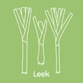 Leek. Vegetables, vegetarian, healthy food