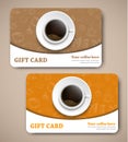 Template coffee gift cards with hand drawings