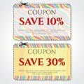 Discount Coupon, Voucher vector. Stripe background Royalty Free Stock Photo