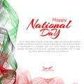 UAE flag Template with colors of the national flag of United Arab Emirates UAE with the text of Happy National Day