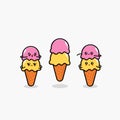 Cute Ice Cream Cone Vector