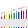 Template for Cover of Box of Colored Pencils. Royalty Free Stock Photo