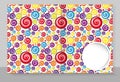 Template cover of a copybook with an individual design: candy swirl