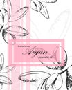 Template cover for cosmetic oil of argan