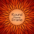 Template cover with doodle flames and a round frame for text Royalty Free Stock Photo