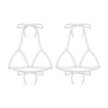 template crinkle string triangle bikini top vector flat design outline clothing collection Royalty Free Stock Photo