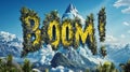 Template for customizing the text effect in the Pow Comic Adventure logo. Royalty Free Stock Photo