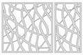 Template for cutting. Abstract line pattern. Laser cut. Set ratio 1:2, 1:1. Vector illustration. Royalty Free Stock Photo