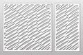 Template for cutting. Abstract lines art pattern. Laser cut. Set Royalty Free Stock Photo