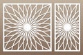 Template for cutting. Mandala, Arabesque pattern. Laser cut. Set