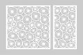 Template for cutting. Round art pattern. Laser cut. Set ratio 1:2, 1:1. Vector illustration. Royalty Free Stock Photo