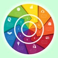 Template cyclic diagramme for Infographic nine position