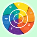 Template cyclic diagramme for Infographic six position