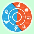 Template cyclic diagramme for Infographic two position