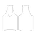 template deep uneck tank top vector flat design outline clothing collection