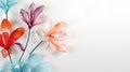 Template design banner with glass flower decoration. Spring and summer floral background. Copy space. Blossom decoration Royalty Free Stock Photo