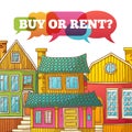 Template design banner or poster of renting and