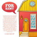 Template design banner or poster of renting and