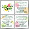 Template design menus, brochures, flyers Vegetarian menu. Logo, icon vegetarian, healthy menu with the decor of a green