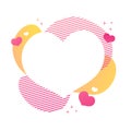 Template design Valentine sale heart banner. Happy valentine`s day brochure with decoration pink heart. Romantic