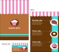 Template designs of bakery and restaurant menu