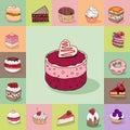 Template with different kinds of delicious desserts. Various taste.