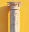 Template for displaying cosmetics and products. Ancient column museum concept with pillar and stone 3D rendering. Royalty Free Stock Photo