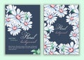 Template double sided cover, poster, greeting card, invitation, banner, flyer with colorful abstract floral design with flowers of Royalty Free Stock Photo