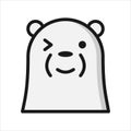 Ice bear emoticon with a flirtatious expression