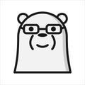 Ice bear emoticon with a smart expression