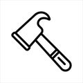 Small hammer construction tool icon with outline style Royalty Free Stock Photo