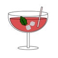 Template drink es in glass design line art vektor illustration