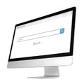 Dropdown search bar template isolated on white background