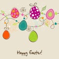 Template Easter greeting card, vector