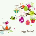 Template Easter greeting card, vector