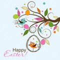 Template Easter greeting card, vector