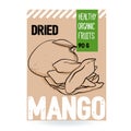 Beautiful vector hand drawn Mango organic, Mango slices.ÃÂ 