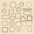 Template of empty vintage postal stamps for labels design