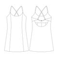 template exercise dress vector flat design outline clothing collection