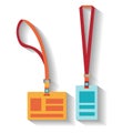 Template, flat design of lanyard end badge Royalty Free Stock Photo