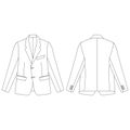 Template flip pockets blazer vector illustration flat design