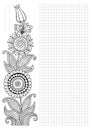 Template with floral motifs. Page background for invitations, menus, notebooks, books. Background in the style of the Doodle line.