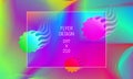 Template for flyer abstract backdrop generation. Vector vibrant background with floating translucent shapes and colorful guilloche