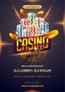 Template or flyer design with stylish text Casino night.