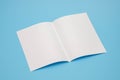 Template fold white paper on blue background Royalty Free Stock Photo